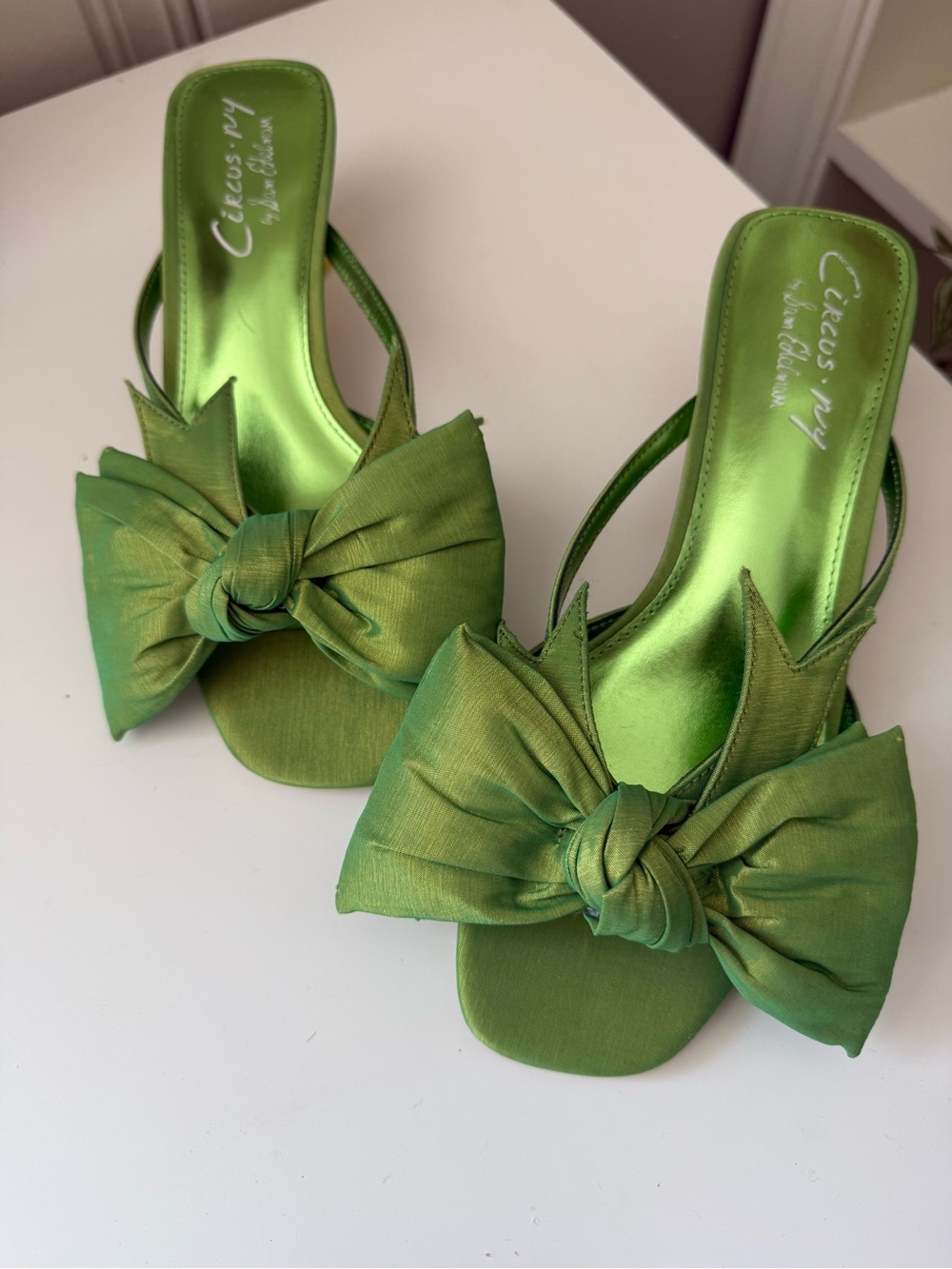Circus by Sam Edelman Lime Green Bow Slingback Mules